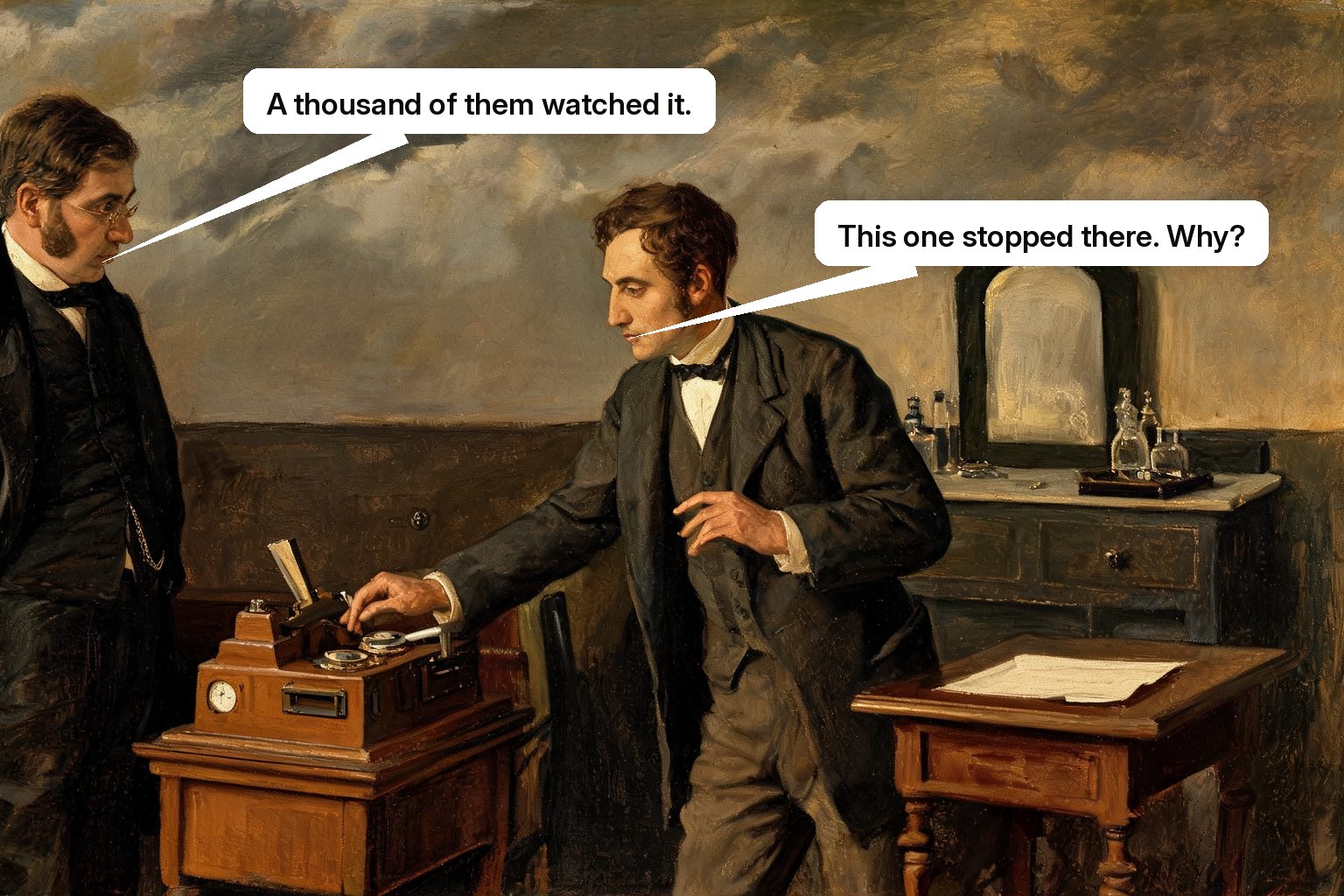 An analyst observes where a visitor hesitates, completes the demo, and accepts a follow-up instead of watching a vanity counter.