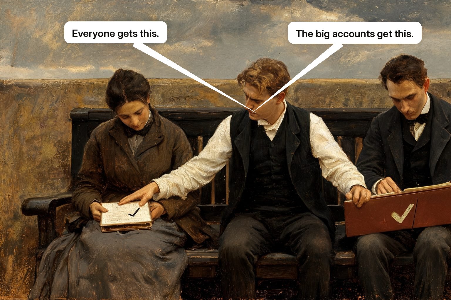 An attentive specialist gives two very different customers the same careful hands-on onboarding and successful setup.